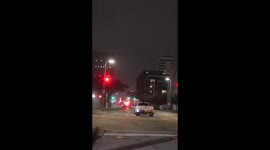A dodge driver ran a red light in Downtown Houston