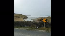 Ireland: Sea Foam Pushed Inland By Storm Franklin’s Waves