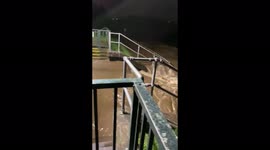 Record-high River Mersey overflowed in Didsbury, Manchester, as Storm Franklin hit