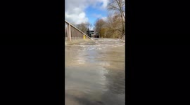 Flooding hits Shrewsbury in the UK after Storm Franklin