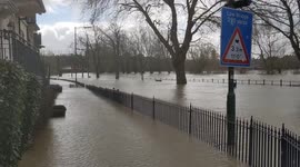 Residents of Shrewsbury in UK trapped by flooding from Storm Franklin