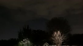 Lightning in Fort Worth sky as severe storms has reached Texas, US