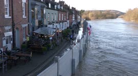 Anxious night for Bewdley residents as River Severn threatens to overtop flood barriers