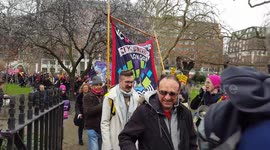 College and university's unions rally in centrallondon against pay and conditions for tutors and staff