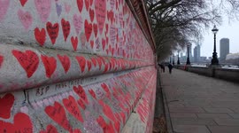 The National Covid Memorial Wall in London, in memory of all those who have died.