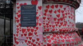 The National Covid Memorial Wall in London, in memory of those who have died of the virus