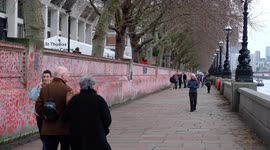 The Covid Memorial Wall opposite the Houses of Parliament in London