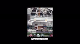 Progress at the o2 Arena after Storm Eunice tears the dome!
