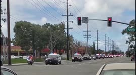 Fallen officer honored with motorcade in Huntington Beach, California