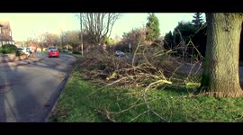 Storm Damage caused by Storm Eunice in the town of Oakham in the UK