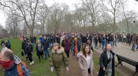 Anti-lockdown protest in London during Covid restrictions March 20th 2021