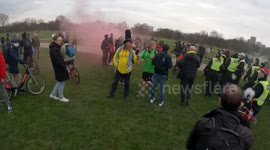 Police disperse anti-lockdown protesters at hyde park after London protest, March 20th 2021
