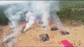 Stunning drone footage shows police burning 200,000 KG of marijuana