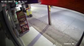 CCTV reveals stray dog ran into coffee vending machine knocking it over