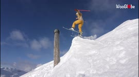 Insane skiing, parkour combo proves that ANYTHING IS POSSIBLE