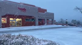 Heavy Snow coating the ground In Beautiful Sedona, Arizona 2-23-2022