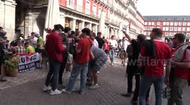 Manchester United fans gather in Spanish capital ahead of tie with Atletico Madrid