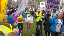 Hands off our pensions teachers rally against education secretary and fire and rehire policy
