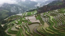 Stunning Aerial Video Of Jiabang Rice Terraces In Congjiang County, China