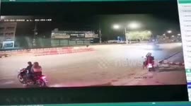 Mother drops baby while riding motorcycle then carries on home before shocked locals find him on road