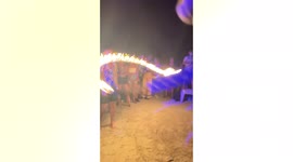 Tourist gets burned from fire skipping rope fail on Thai island
