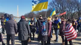 Ukrainians and supporters gather in US capital protesting against Russian invasion