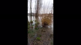 Severn river overflowed in Upton upon Severn, Worcester, UK