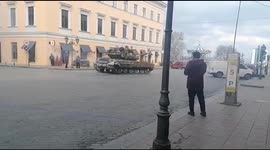 Ukrainian tank rolls through city of Odessa after Russian assault