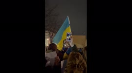 Germany: People Gather Outside Russian Embassy In Berlin Show Solidarity With Ukraine