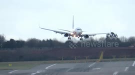 Planes land sideways as pilots struggle with strong Storm Gladys winds at Birmingham Airport
