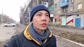Chinese man shows street view in Donetsk as Russia launches invasion