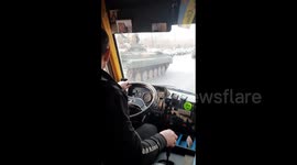 Ukrainian military tanks and forces move along streets of Odesa, Ukraine