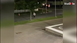 'Thrill seeker gets a WOUNDED THIGH after botching a BIG running jump 
'