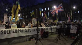 Ukraine supporters rally outside Downing Street, chant 'Putin is a terrorist'