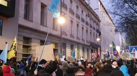 Anti-war protests take place in Brussels, Belgium