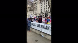 UK: Hundreds Of People Protest Outside Downing Street Against Russian Invasion Of Ukraine