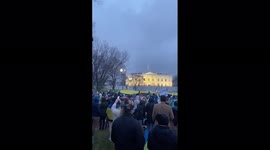 Hundreds gather outside White House to protest Russian invasion of Ukraine