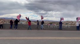 Arizona supporters greet ‘People’s Convoy’ trucker protest during cross-country trip