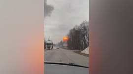 Watch moment huge fireball erupts at Ukraine airbase as Russia hits key military sites