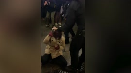Riot police manhandle elderly woman protesting in St Petersburg against attack on Ukraine