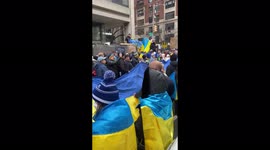 Anti-war protestors chant “Stop Putin Now” in New York