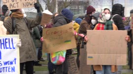 Pro-Ukraine demonstration held in front of German Chancellory in Berlin
