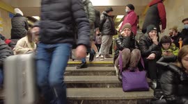 Long faces and long waits: Ukrainians take refuge in Kyiv metro stations as de facto bomb shelters amid Russian artillery strikes