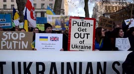 Protest in support of Ukraine opposite Downing Street in London