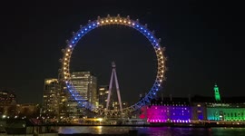 London Eye lit up to support Ukraine along with rally on Downing Street
