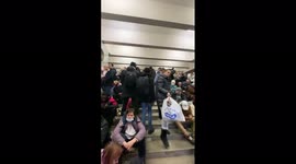 Ukraine: People Take Shelters In Subway Stations As Bomb Shelters