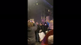Protest in Warsaw, Poland against Russian aggression against Ukraine
