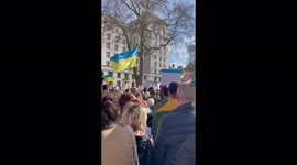 Stand with Ukraine protest took place in London, UK as invasion continues