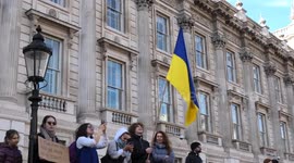 Solidarity for Ukraine protest outside Downing Street, London