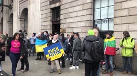 Anti-war protest at General Post Office in Dublin, Ireland